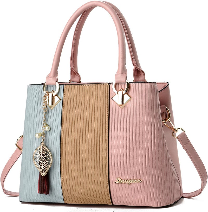 SiMYEER Purses and Handbags for Women Leather Tote Shoulder Bag Medium Satchel Purse Top Handle Bags for Ladies - Image 1